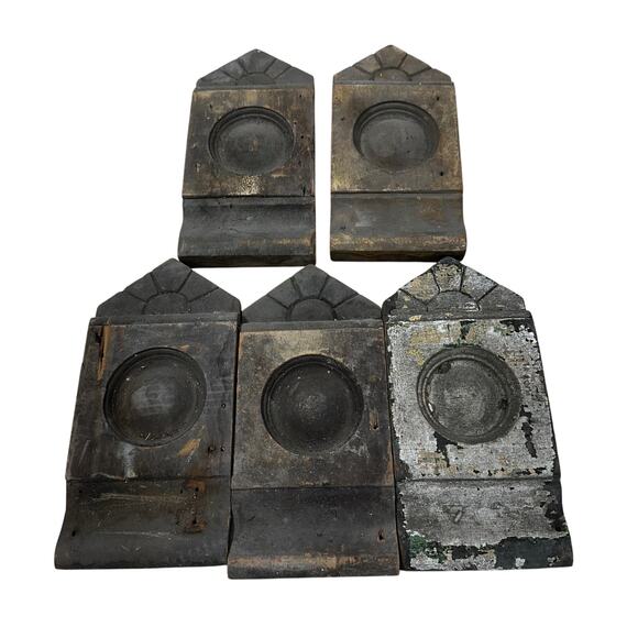 Antique Wood Trim Plinth Blocks Lot of 5 Door Trim Window Trim 11.5" x 5.5" x 1"
